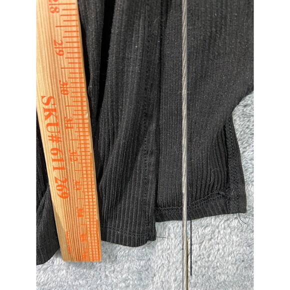 Splash Open Front Cardigan Womens Large Black Side Slits Ribbed Long Sleeved - Picture 6 of 7